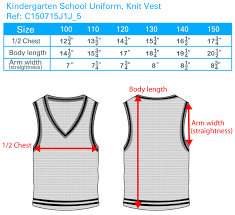 Kindergarten Uniform Size Chart