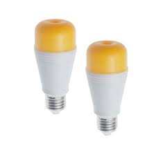 Amazon Com Led Yellow Bug Light Bulbs 2 Pack Outdoor Patio Porch Lights Switch Controlled 2 Mode A17 Medium Base 1100lm 75 Watts Replacement White Bulb Home Improvement