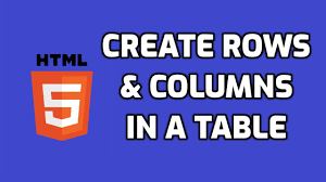 create rows columns in an html table