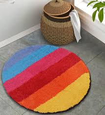 red colour round shape 100 cotton mat