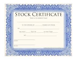 Blank Stock Certificate Template Printable Stock