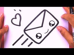how to draw a cute envelope with love