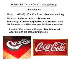 coca cola holzschild einzelstück