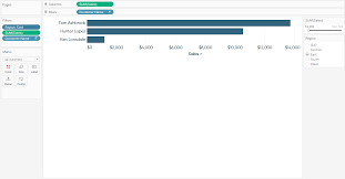 Tableau Sorted Bar Chart Showing Sales By Customer With Top