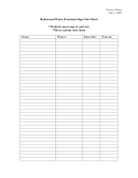 Best Photos Of Student Sign Out Sheet Template Bathroom