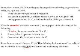 Solved 6 Ammonium Nitrate Nh4no3