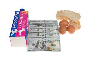 Image result for bread milk eggs money