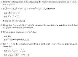 Vector Equation Of The Line Joining