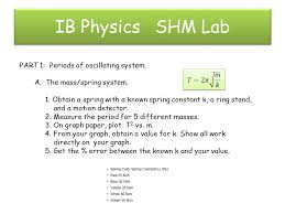 Ib Physics Shm Lab Part 1 Periods Of Oscillating System