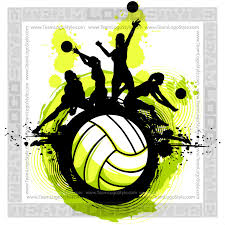 Volleyball Design - Vector Clipart Players