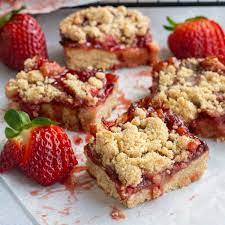 strawberry jam bars with fresh