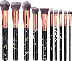 beauty design marble makeup brush set