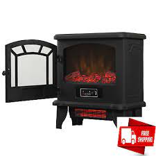 Electric Black Fireplace Stove Heater