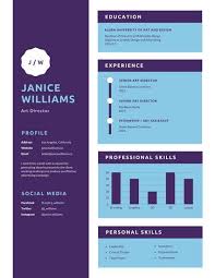 Purple Blue Simple Infographic Resume Jobloving Com Your