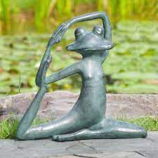 Relaxed Yoga Frog Garden Statue Only