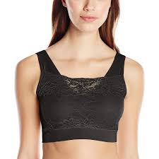 Ahh By Rhonda Shear Womens Seamless Bra With Lace Overlay