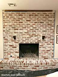 mortar wash brick fireplace makeover