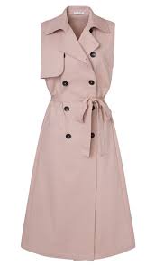 Stay home and stay warm. Blush Pink Sleeveless Trench Dress By Ethical Canadian Label House Of Nonie Trenchcoat Kleid Trenchkleid Armelloser Trenchcoat