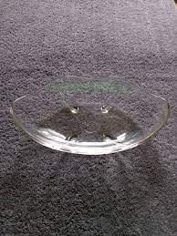 Vintage Glass Dish Clear Glass Oval