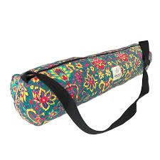 zippered ethnic pattern canvas yoga bag