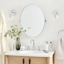 Metal Frame Pivot Oval Wall Mirror 26