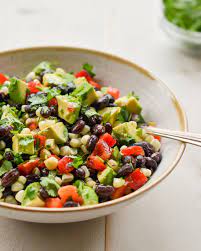 Black Bean Salad with Corn, Avocado & Lime Vinaigrette gambar png