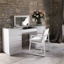 modern vanity table with mirror in the