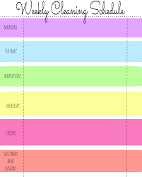 My Quirky Weekly Cleaning Chart Free Printable First Home