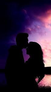 husband wife romantic silhouette