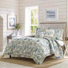 4 piece blue cotton queen comforter set