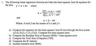 The Following Linear Regression Formula