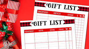 free printable christmas gift list 2