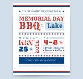 Vector Memorial Day Barbecue Party Flyer Card Invitation Template