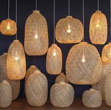 Bamboo Pendant Light Boho Ceiling Light