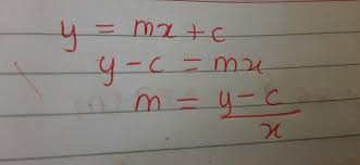 subject of the equation y mx c