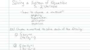 solving a system of linear equations in