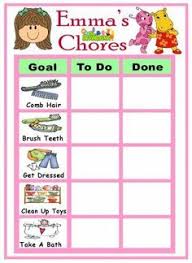 Preschool Chore Chart Template Printable Toddler Chore