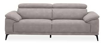preston grey leather 3 seater sofa