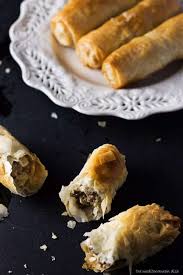 phyllo dough meat rolls the