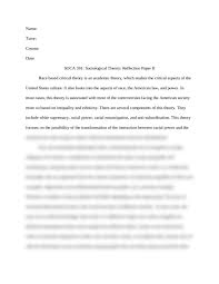 A reflection paper refers to one where the student expresses their thoughts and sentiments about specific issues. Soca 301 Sociological Theory Reflection Paper Ii Papers Marketplace