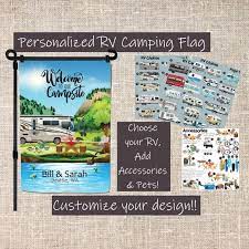 Personalized Camping Rv Yard Flag Van
