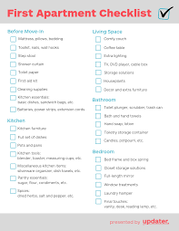 Your First Apartment Checklist Everything You Need To Know Updater