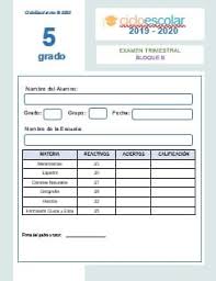 Learn vocabulary, terms and more with flashcards, games and other study tools. Examen Trimestral Bloque 2 Quinto Grado 2019 2020 Ciclo Escolar Centro De Descargas