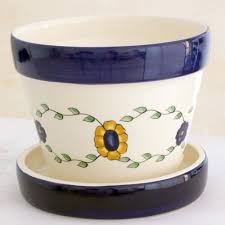 Making sure there's enough moisture for your plants but without the risk of overwatering, plastic. Artisan Crafted Ceramic Flower Pot With Saucer Margarita Novica