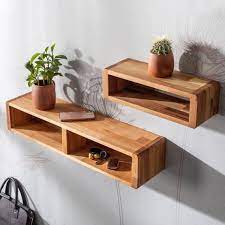 Floating Box Shelf Wood Rectangle Wall