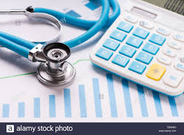 Medical Practice Financial Analysis Charts With Stethoscope