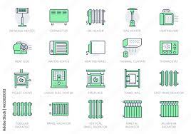 Heaters Line Icons Vector Ilration