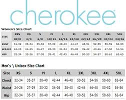 Cherokee Scrubs Size Chart Www Bedowntowndaytona Com