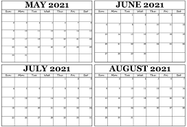 Since an individual can see below of which calendars can be identified in. Printable May To August 2021 Calendar Excel Jpg My Blog Printable May To August 2021 Calendar Excel Jpg
