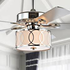 Crystal chandelier modern luxury ceiling lights home lighting creative lamp living room 1701f90. Jonathan Y Circe 52 In Chrome 3 Light Drum Shade Led Ceiling Fan With Light And Remote Jyl9607a The Home Depot